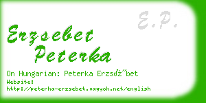 erzsebet peterka business card